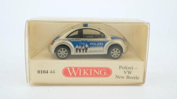 Wiking H0 010444 VW New Beetle Polizei silber blau