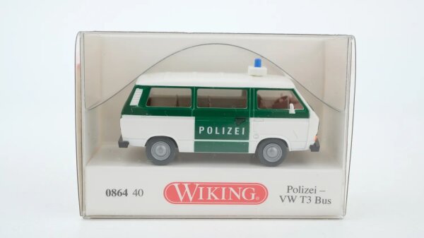 Wiking H0 086440 VW T3 Bus Polizei weiß grün