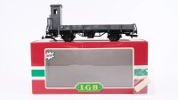 LGB G 40120 Niederbordwagen mit Bremserhaus grau