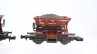 Minitrix N Konvolut Schotterwagen teilbeladen DB