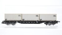 Minitrix ua N Konvolut Containertragwagen teilbeladen...