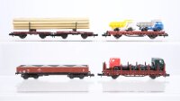 Roco u.a. N Konvolut Niederbordwagen Rungenwagen...