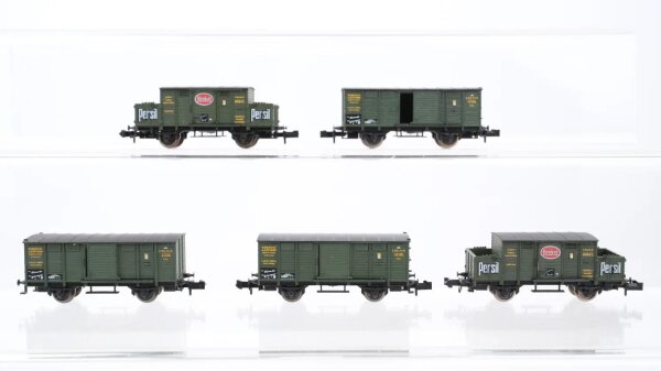 Minitrix N Konvolut gedeckte Güterwagen Kolonialwarenwagen K.Bay.Sts.B