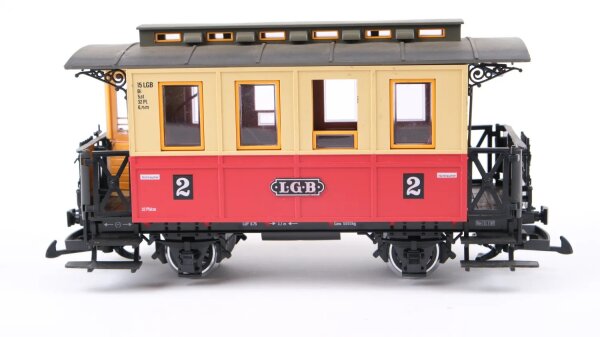 LGB Personenwagen rot beige 2 Kl. 15 LGB
