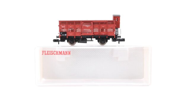 Fleischmann N 8366 Viehwagen mit Bremserhaus Vh 04 DRG