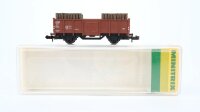Minitrix N 51326500 Hochbordwagen, Ladung: Grubenholz E...