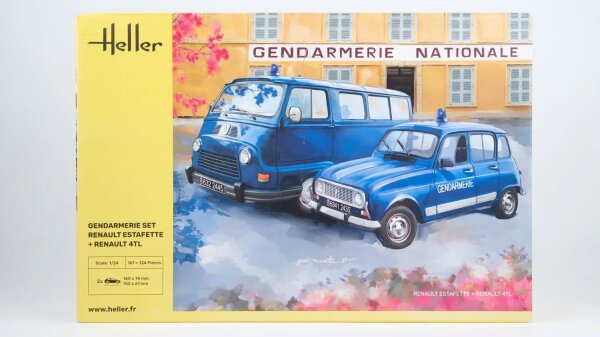 Heller 50325 1:24 Gendarmerie Set Renault Estafette + Renault 4TL