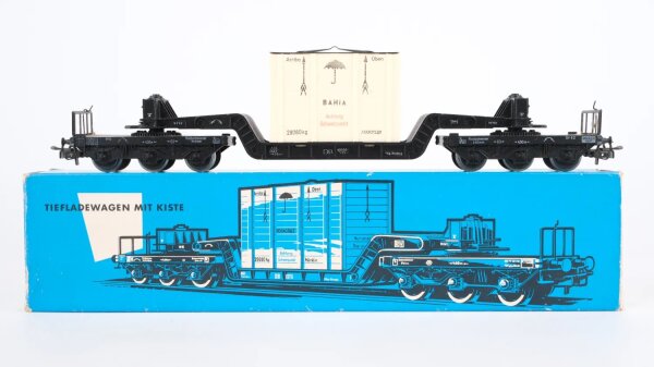 Märklin H0 4618001 Tiefladewagen mit Übersee-Kiste  SST 53  St 52 der DB