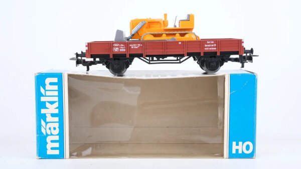 Märklin H0 4424 Niederbordwagen (mit Planierraupe)  Kklm 505  X05 der DB
