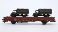 Märklin H0 46958 Niederbordwagen mit Unimog  Kls 443 der DB