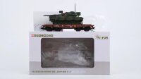 Märklin H0 48714 Schwerlast-Flachwagen mit Kampfpanzer Leopard 1 A1 Rlmmps 650 der DB AG
