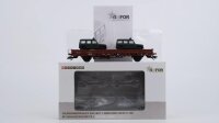 Märklin H0 46966 Niederbordwagen mit Mercedes Benz G...