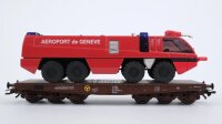 Märklin H0 4849 Schwerlast-Flachwagen mit Löschfahrzeug  Samm der ÖBB