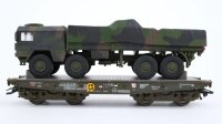 Märklin H0 48713 Schwerlast-Flachwagen mit LKW 10 T GL  Rlmmps 650 der DB AG