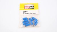 Brawa 3055 10 Stecker rund blau