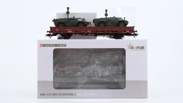 Märklin H0 46953 Rungenwagen mit Spähpanzerwagen Fennek  Kbs 443 der DB AG