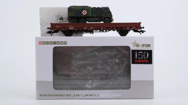 Märklin H0 46959 Niederbordwagen mit Yak (Duro)  Kls 443 der DB AG