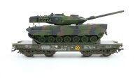 Märklin H0 48711 Schwerlast-Flachwagen mit Kampfpanzer Leopard 2 A6  Rlmmps 650 der DB AG