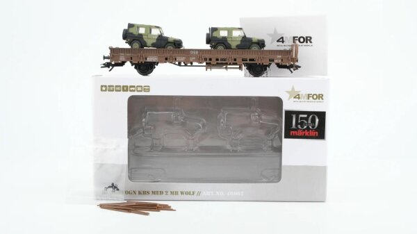 Märklin H0 46967 Rungenwagen KBS mit 2 MB Wolf DSB