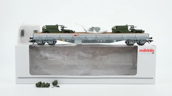 Märklin H0 47068 Niederbordwagen mit Rungen Res der SBB
