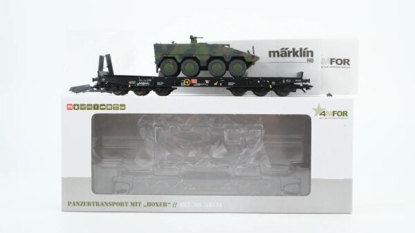 Märklin H0 48731 Flachwagen / Panzertransport mit "Boxer" DB