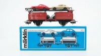 Märklin H0 4613 Autotransportwagen mit 4 PKW (Porsche/VW) DB