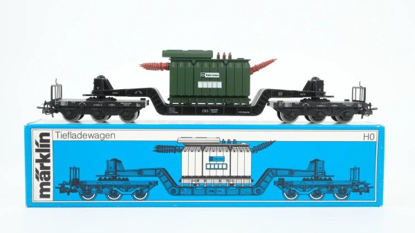 Märklin H0 4617 Tiefladewagen mit Trafo-Union DB