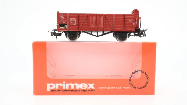 Primex H0 4547 Offener Güterwagen mit Bremserhaus Ommru 33 der DB EUROP-Wagen
