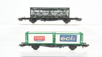 Röwa H0 Konvolut Containertragwagen beladen...
