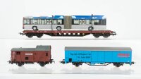 Piko H0 Konvolut Flachwagen mit Bus gedeckter...