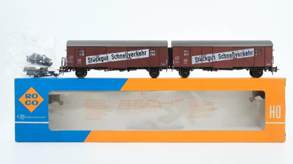 Roco H0 4329 Güterwagen (Leig-Einheit, Stückgut Schnellverkehr 218 066, 218 065) DR