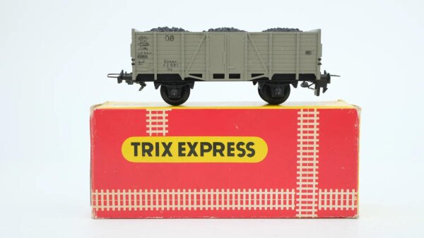 Trix Express H0 3415 offener Güterwagen, grau mit Kohleladung DB
