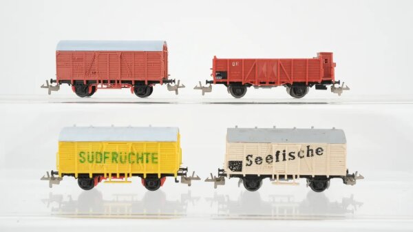 Zeuke TT Konvolut gedeckte Güterwagen Seefische Südfrüchte Hochbordwagen DR