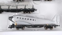 Minitrix N 15001 Güterwagen-Set Flachwagen mit Ladung Junkers DRG