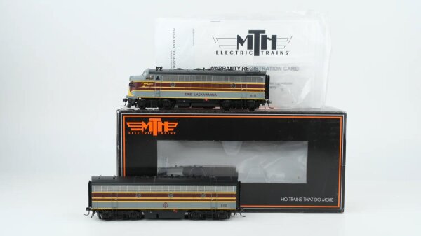 MTH H0 80-2123 US Diesellok Set 6111 / 6112 F-7 A & B Unit Erie Lackawanna Gleichstrom