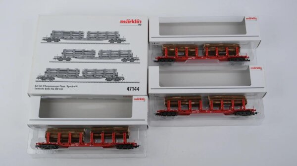 Märklin H0 47144 Set mit 3 Rungenwagen Snps DB AG