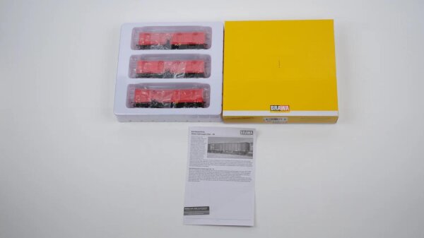 Brawa H0 48504 Offene Güterwagen Ealos Set 3-teilig DB