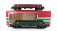 LGB G 42610 Set Niederbordwagen braun und grün DR 2tl.