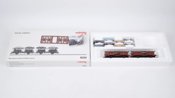 Märklin H0 46134 Zugpackung Güterzug Autotransporter mit 8 PKW DB