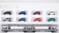 Märklin H0 47122 Doppel-Autotransportwagen mit 8 Mercedes-Benz A-Klasse Fahrzeugen DB