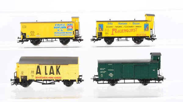 Märklin H0 Konvolut gedeckte Güterwagen Kühlwagen Homann Alak DB ua