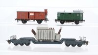 Trix Express H0 Konvolut Tiefladewagen mit Trafo gedeckte...