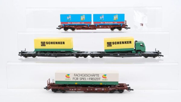 Roco ua H0 Konvolut Taschenwagen mit Ladung Schenker Vedes Bad Reichenhaller DB
