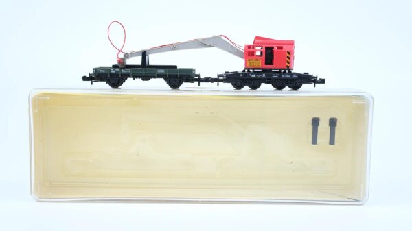 Minitrix N 51 3590 00 Kranwagen mit Schutzwagen DB