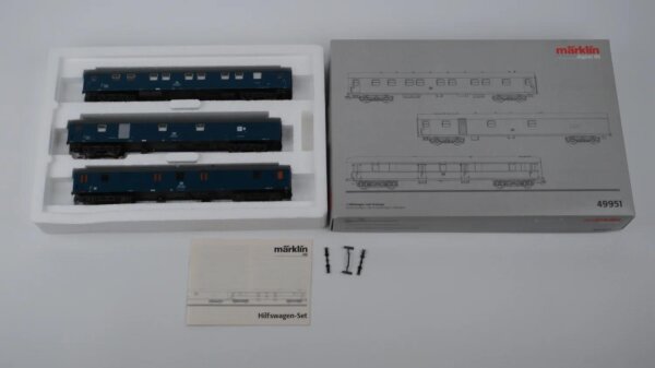 Märklin H0 49951 3 Hilfswagen zum Kranzug DB Wechselstrom Digital Sound fx