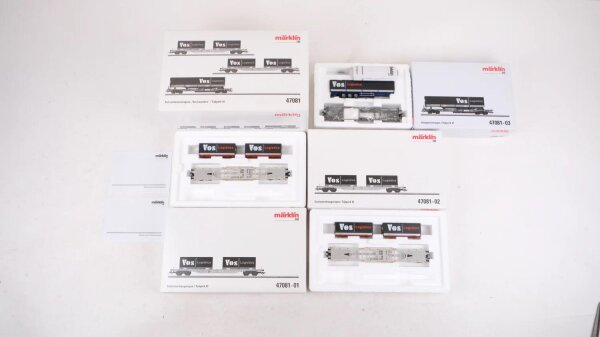 Märklin H0 47081 Güterwagen-Set Containertragwagen Vos Logistics HUPAG