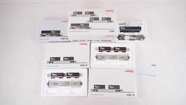 Märklin H0 47081 Güterwagen-Set Containertragwagen Vos Logistics HUPAG