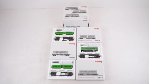 Märklin H0 47453 Taschenwagen-Set "Hangartner" Sdgkms der SBB