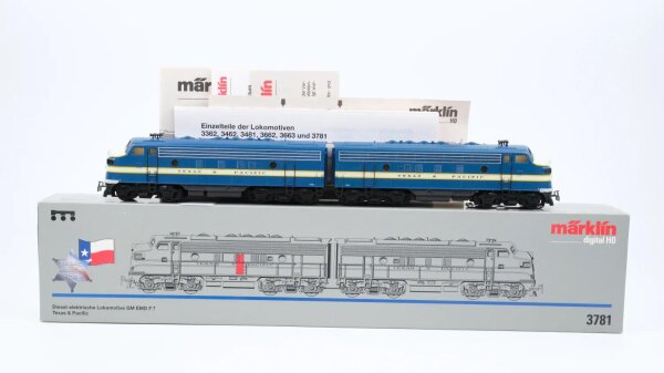 Märklin H0 3781 Diesellokomotive Typ EMD F 7 der Texas & Pacific Wechselstrom Digital