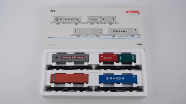 Märklin H0 4515 Wagen-Set "Containertransport" Lgis 573 / Lgjs 598 der DB